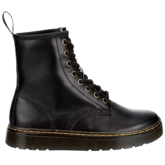 Dr. Martens Zavala Size 7 Women /6 Men Smooth Boot Black Leather Combat Moto Bik - Picture 2 of 5